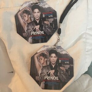 Prince Concert collectible Welcome to America series badge with Black Strap